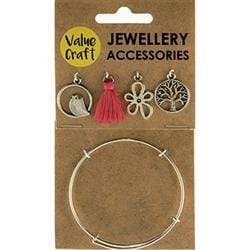AussieSuperStore Jewellery Making Supplies Hot Pink Charm Bracelet DIY Kit (in 2 colors) Charm Bracelet DIY Kit : DIY Jewellery Making Kit 9331468052265 VJY131